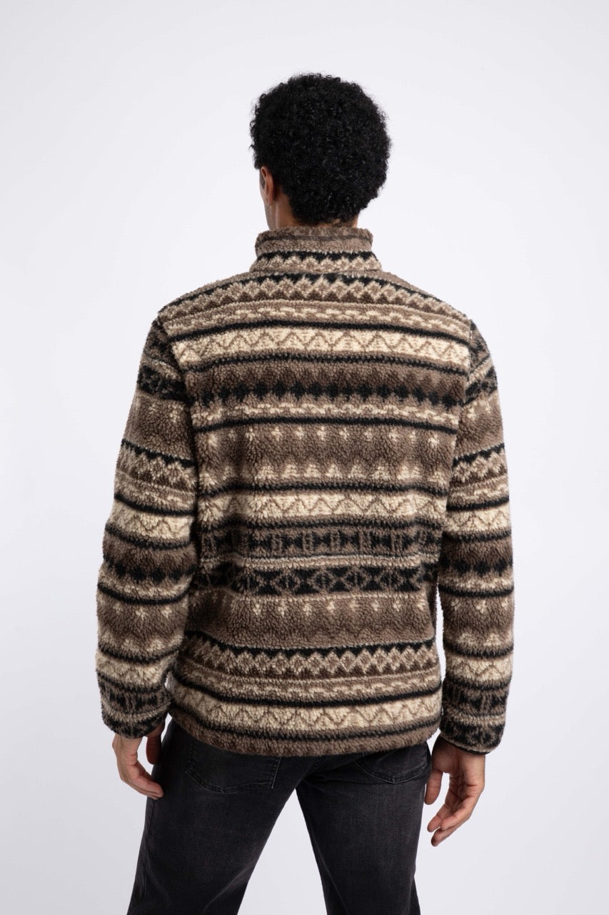 Weird Fish Mens Nash Jacquard Borg Fleece 204359 Natural Clothing M / Natural,L / Natural,XL / Natural