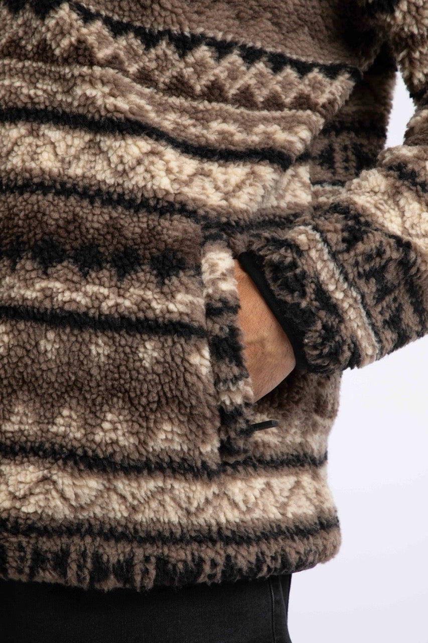 Weird Fish Mens Nash Jacquard Borg Fleece 204359 Natural Clothing M / Natural,L / Natural,XL / Natural