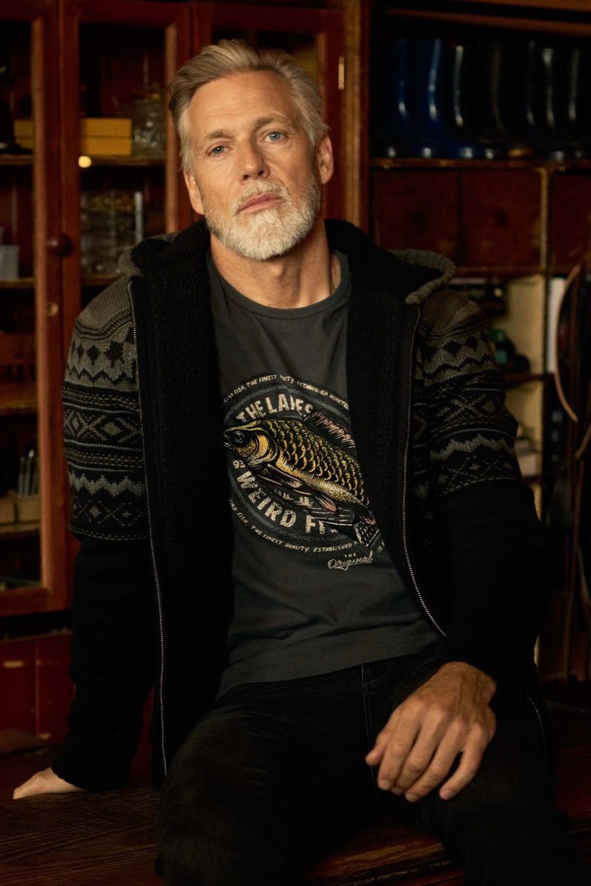 Weird Fish Mens Carpe Heritage T-Shirt 204363 Washed Black Clothing S / Charcoal,M / Charcoal,L / Charcoal,XL / Charcoal