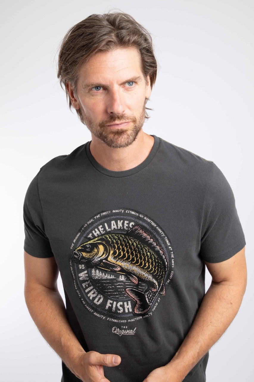 Weird Fish Mens Carpe Heritage T-Shirt 204363 Washed Black Clothing S / Charcoal,M / Charcoal,L / Charcoal,XL / Charcoal