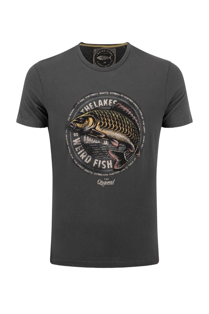 Weird Fish Mens Carpe Heritage T-Shirt 204363 Washed Black Clothing S / Charcoal,M / Charcoal,L / Charcoal,XL / Charcoal