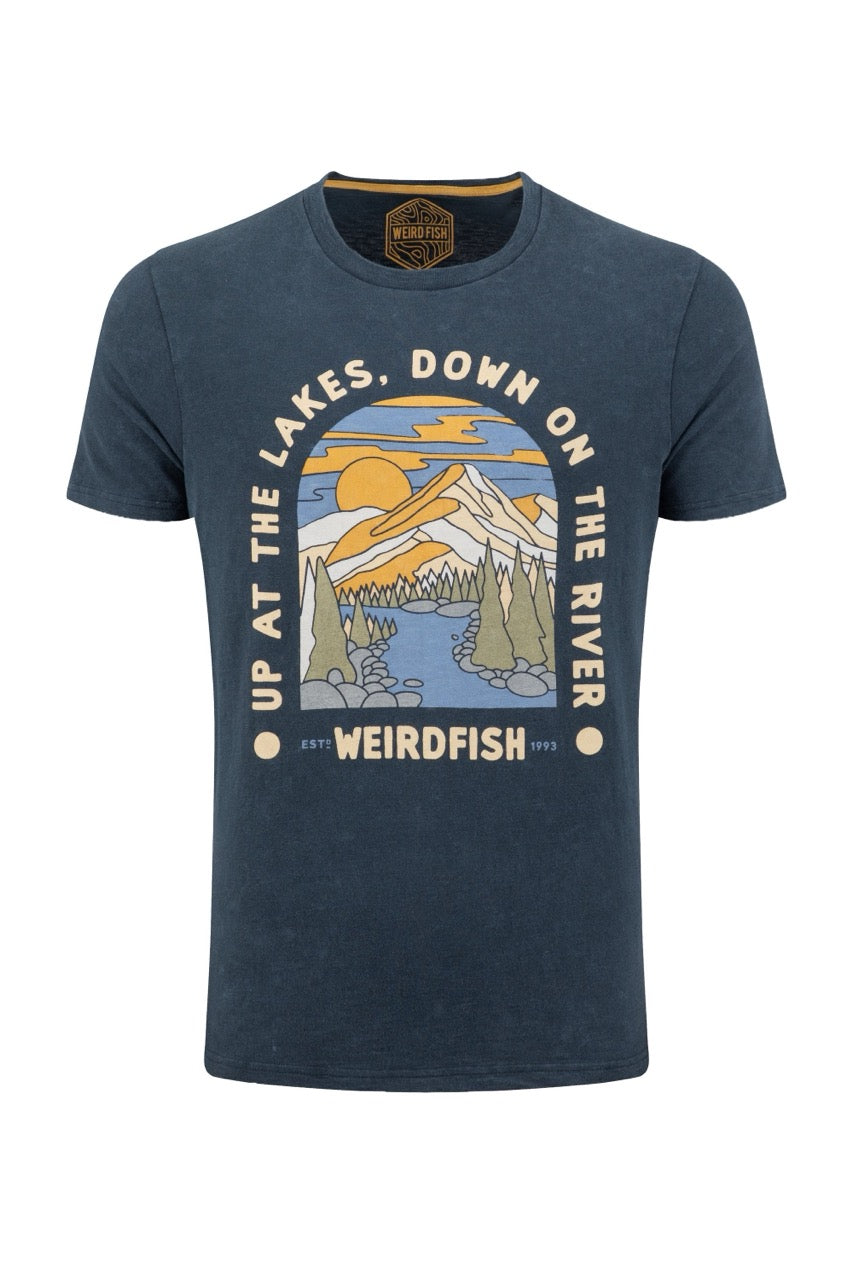 Weird Fish Mens Up The Lakes T-Shirt Navy Clothing S / Navy,M / Navy,L / Navy,XL / Navy