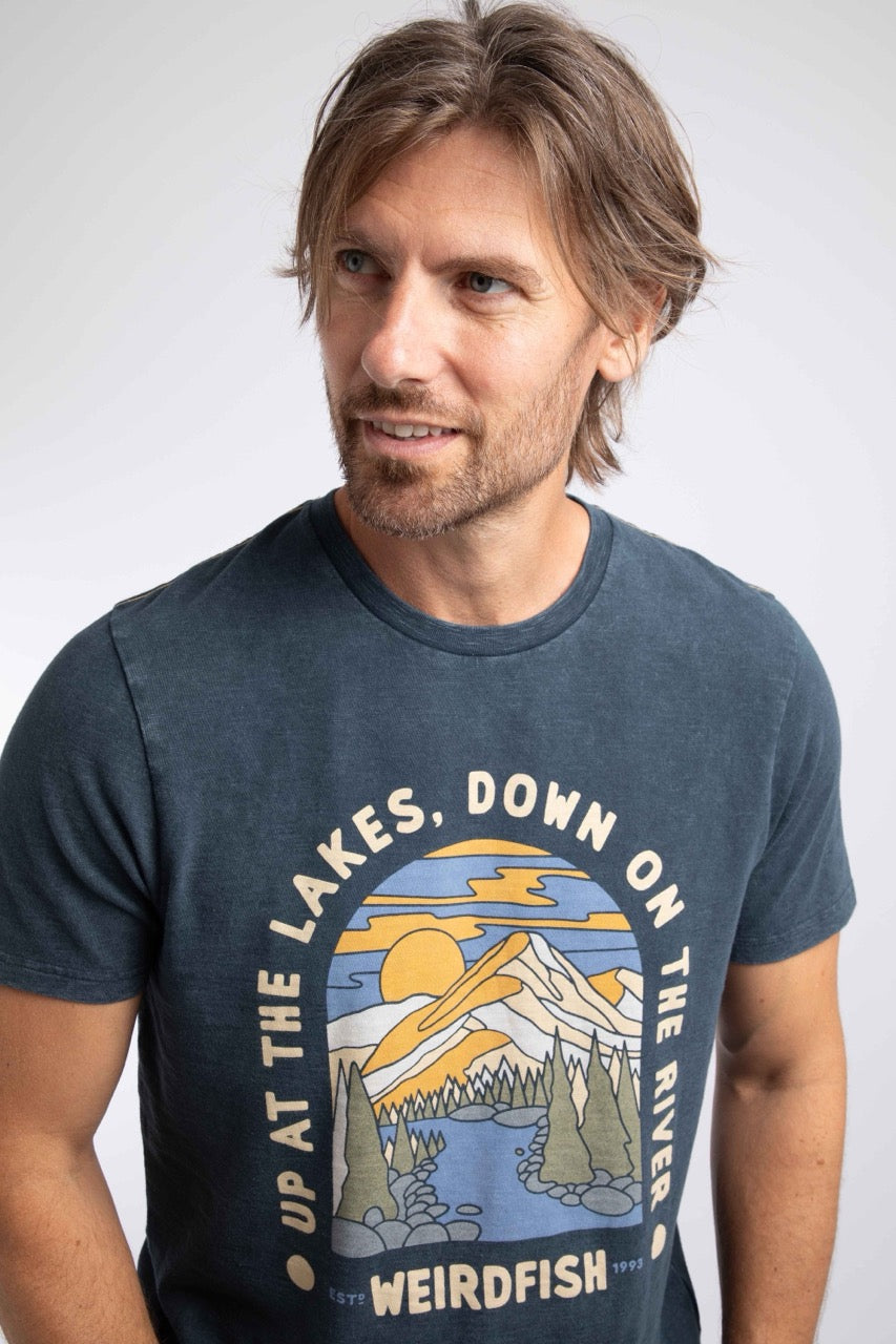 Weird Fish Mens Up The Lakes T-Shirt Navy Clothing S / Navy,M / Navy,L / Navy,XL / Navy