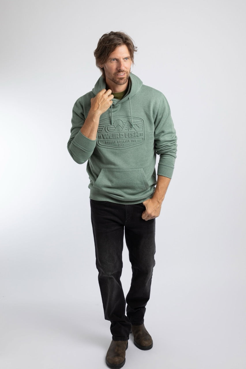 Weird Fish Mens Perranporth Hoodie 204388 Green Clothing S / Green,M / Green,L / Green,XL / Green