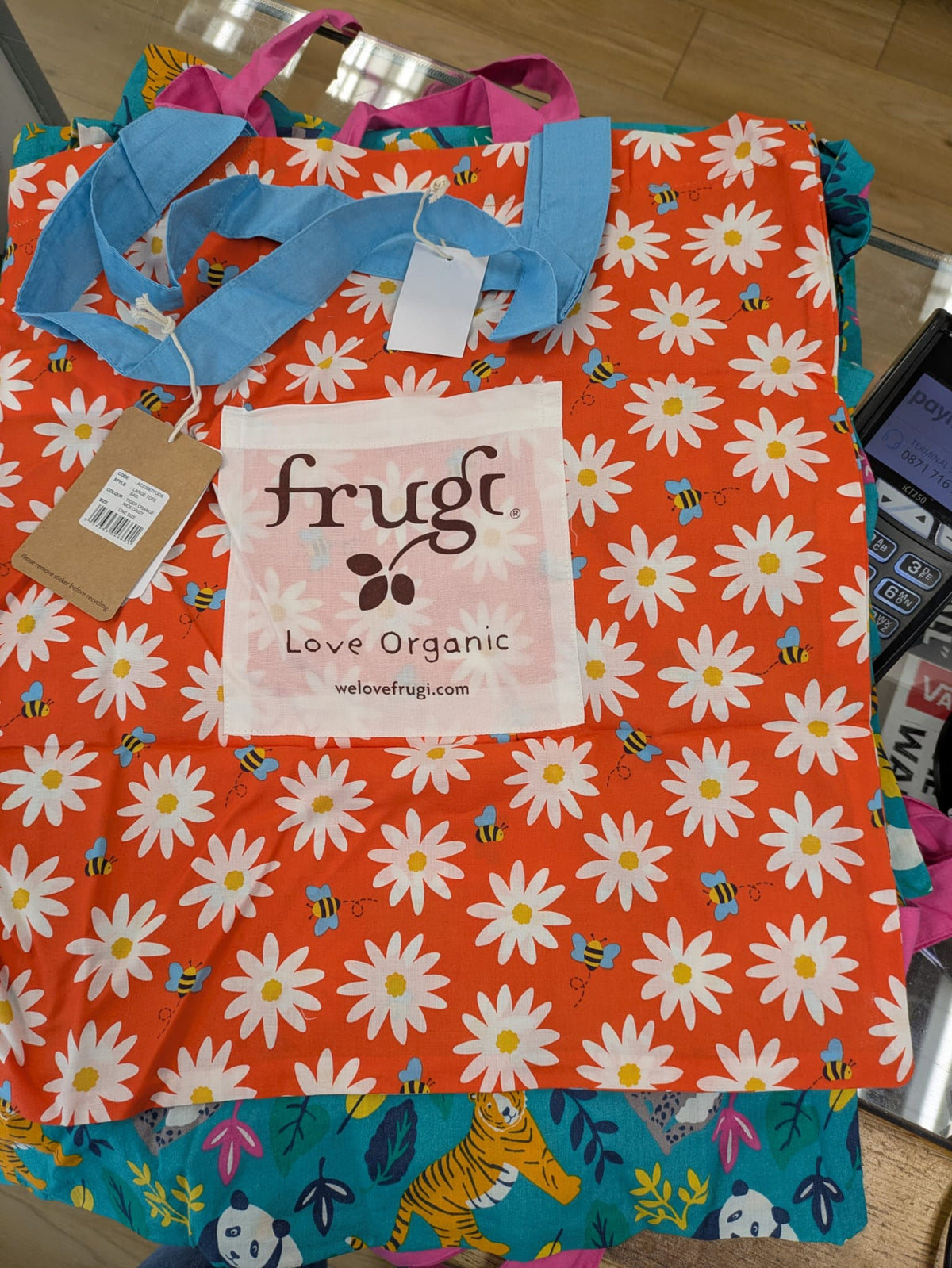 Frugi Orange Daisy Bee Tote Bag