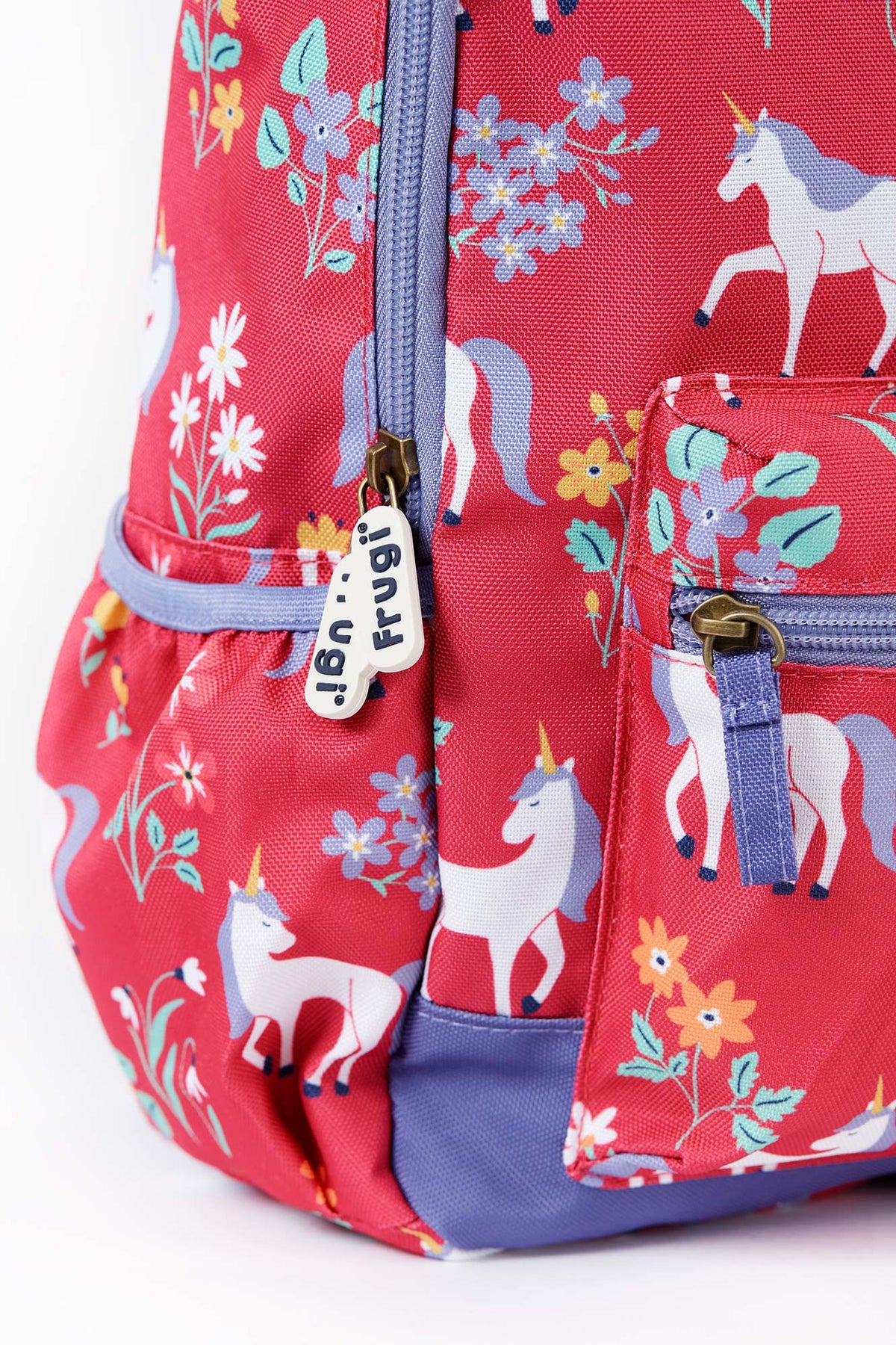 Frugi Explorer Backpack Pink Unicorn Floral Accessories ONE SIZE / Pink