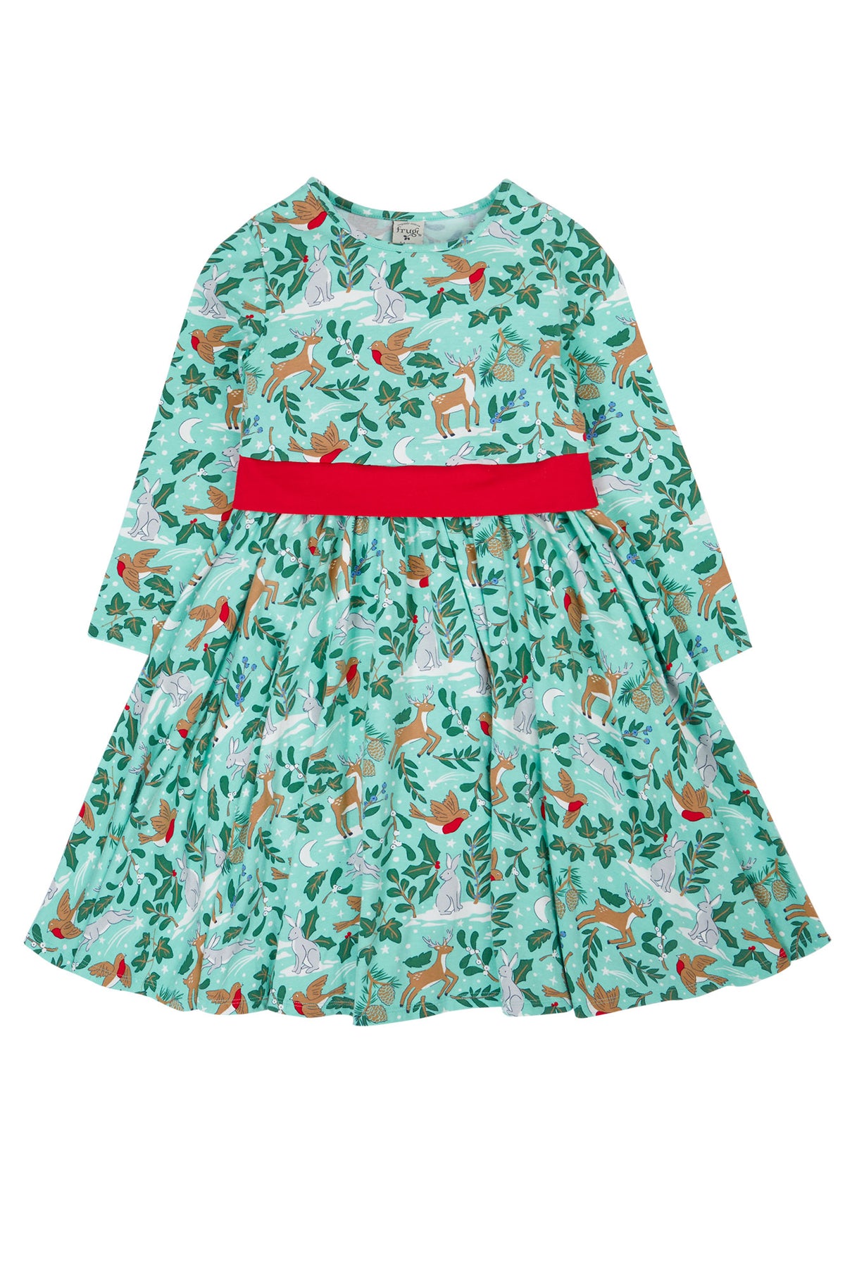 Frugi Party Skater Dress 500057A5fefo Festive Forest Clothing 2-3YRS / Aqua,3-4YRS / Aqua,4-5YRS / Aqua,5-6YRS / Aqua,6-7YRS / Aqua,7-8YRS / Aqua,8-9YRS / Aqua,9-10YRS / Aqua
