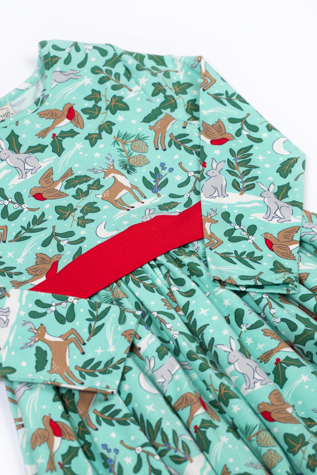 Frugi Infant Party Dress 500057A5fefo Festive Forest Clothing 12-18M / Aqua,18-24M / Aqua