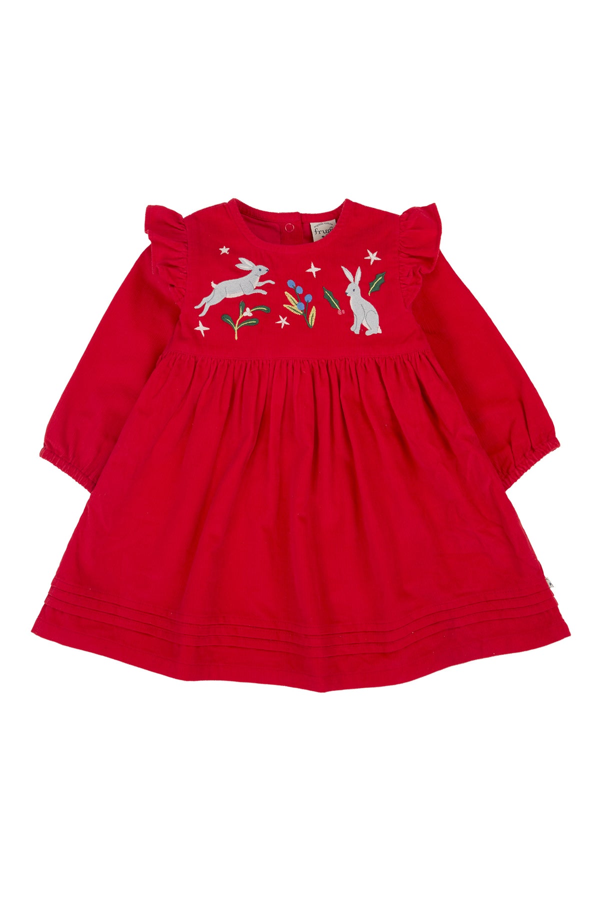 Frugi Maude Infant Cord Dress Red Rabbit Clothing 6-9M / Red,9-12M / Red,12-18M / Red,18-24M / Red,2-3YRS / Red,3-4YRS / Red,4-5YRS / Red