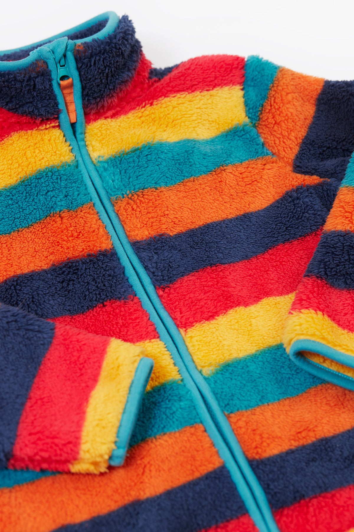 Frugi Zipped Ted Fleece Autumn Stripe Clothing 2-3YRS / Multi,3-4YRS / Multi,4-5YRS / Multi,5-6YRS / Multi,6-7YRS / Multi,7-8YRS / Multi,8-9YRS / Multi