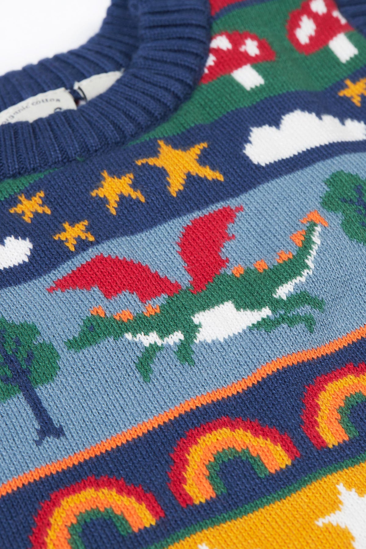Frugi Tavi Knitted Tank Top Dragon Fairisle Clothing 2-3YRS / Multi,3-4YRS / Multi,4-5YRS / Multi