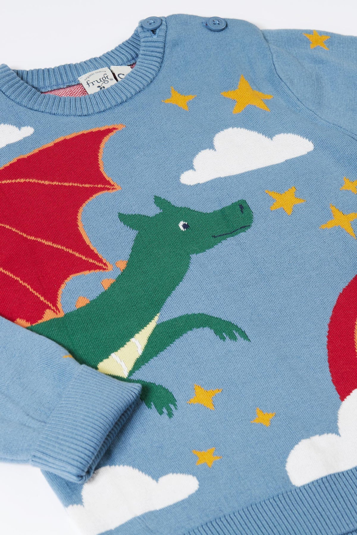 Frugi Elwood Knitted Jumper Dragon Skies Clothing 2-3YRS / Multi,3-4YRS / Multi,4-5YRS / Multi,5-6YRS / Multi,6-7YRS / Multi