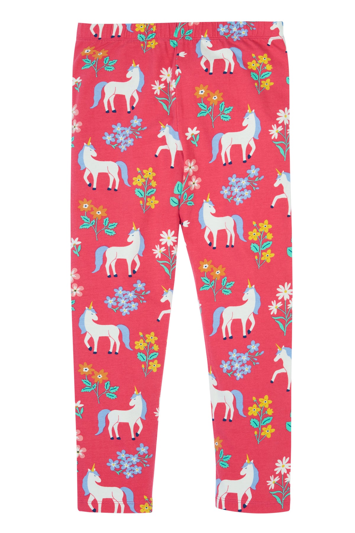 Frugi Libby Leggings 500090A5rufl Unicorn Floral Clothing 2-3YRS / Pink,3-4YRS / Pink,4-5YRS / Pink,5-6YRS / Pink,6-7YRS / Pink,7-8YRS / Pink