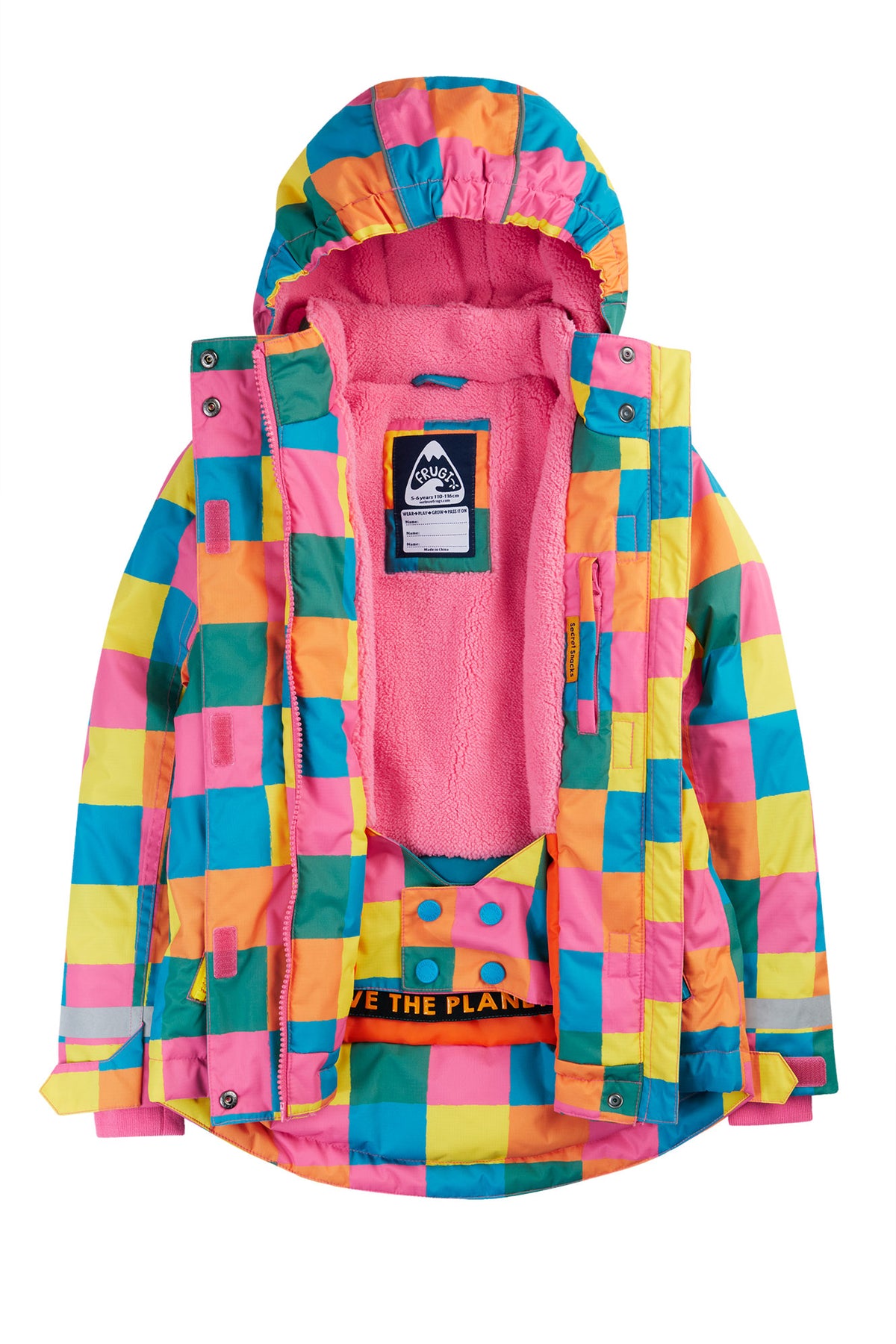 Frugi Snow And Ski Coat Rainbow Check Clothing 5-6YRS / Multi,6-7YRS / Multi,7-8YRS / Multi,8-9YRS / Multi