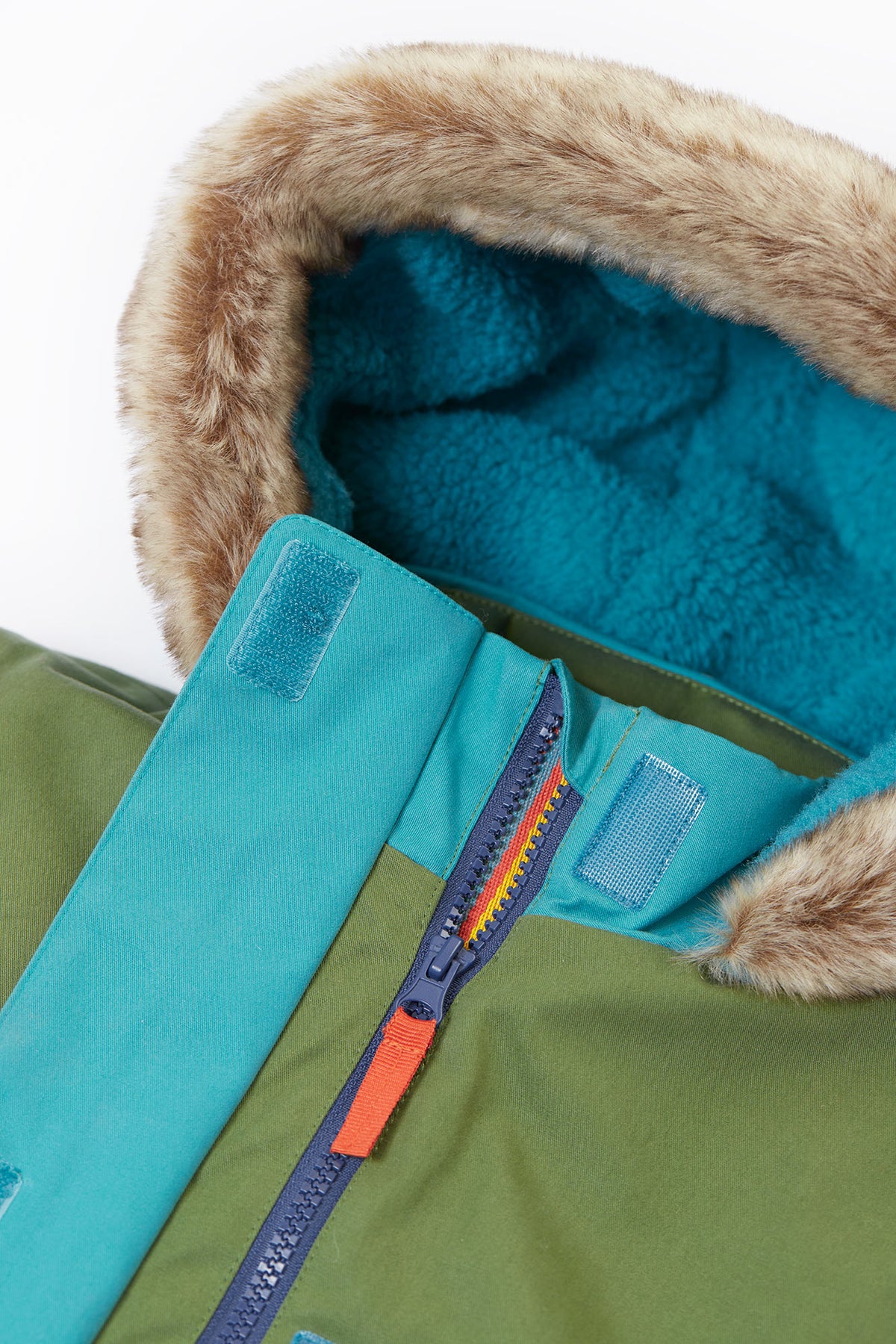 Frugi Penhale Parka Coat Khaki Colourblock Clothing 4-5YRS / Multi,5-6YRS / Multi,6-7YRS / Multi,7-8YRS / Multi,8-9YRS / Multi