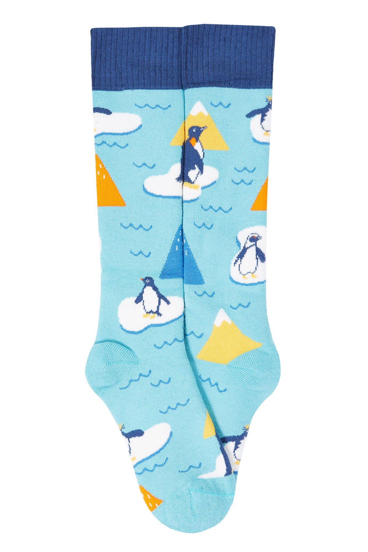 Frugi 2 Pack Boot Socks Penguins Clothing UK6-8 / Blue,UK9-12 / Blue,UK13-2 / Blue