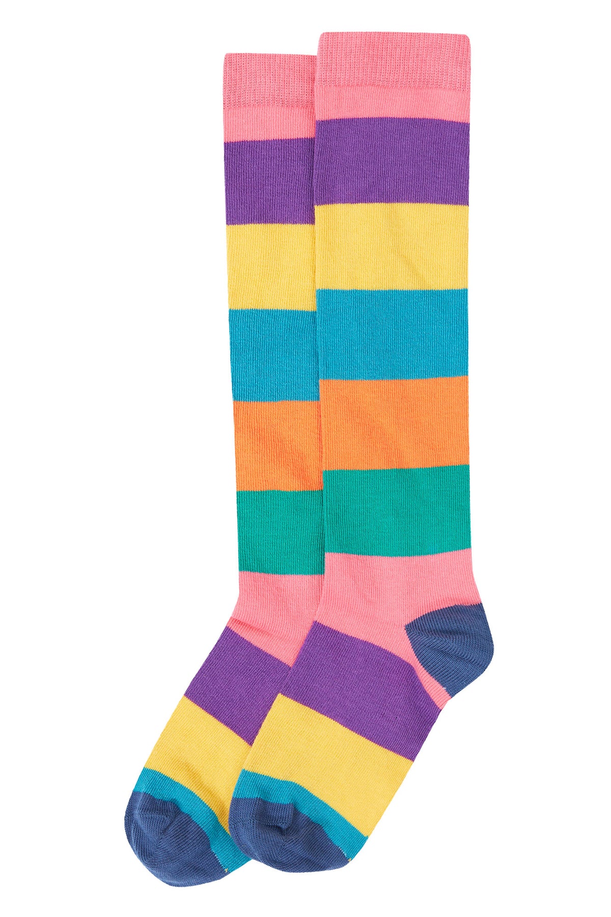 Frugi 2 Pack Hygge Knee High Socks 501118A5pwmp Patchwork Clothing UK3-5 ADULT / Multi,UK6-8 / Multi,UK9-12 / Multi,UK13-2 / Multi