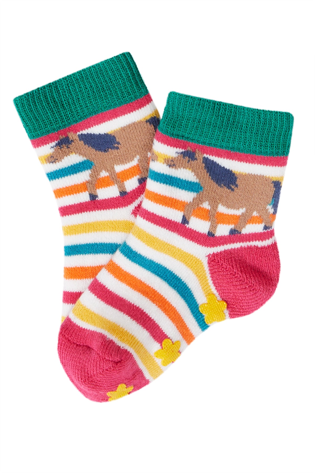 Frugi 2 Pack Grippy Socks 500114A5wwmp Wild Woods Clothing 0-6M / Multi,6-12M / Multi,1-2YRS / Multi,UK6-8 / Multi