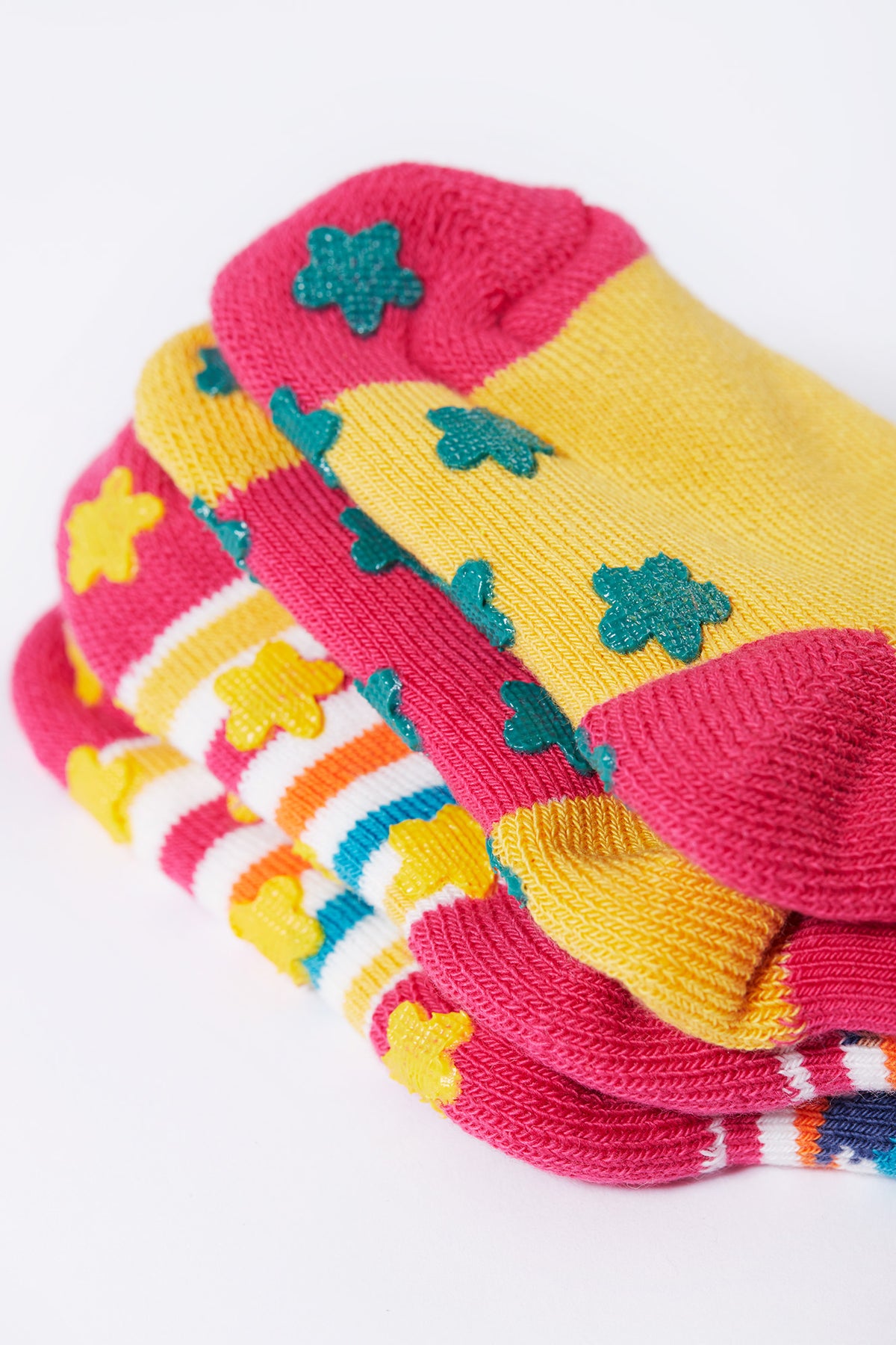 Frugi 2 Pack Grippy Socks 500114A5wwmp Wild Woods Clothing 0-6M / Multi,6-12M / Multi,1-2YRS / Multi,UK6-8 / Multi