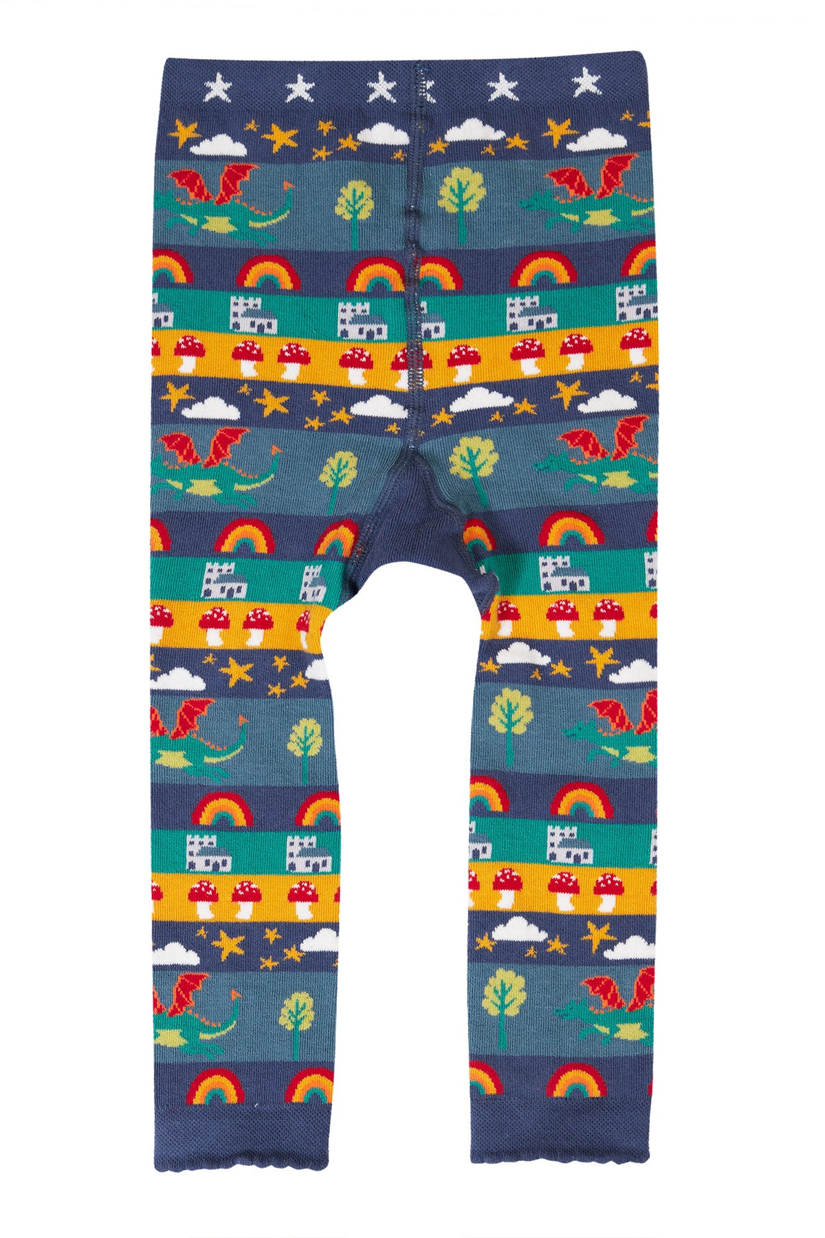 Frugi Infant Knitted Leggings Dragon Fairisle Clothing 0-6M / Multi,6-12M / Multi,1-2YRS / Multi