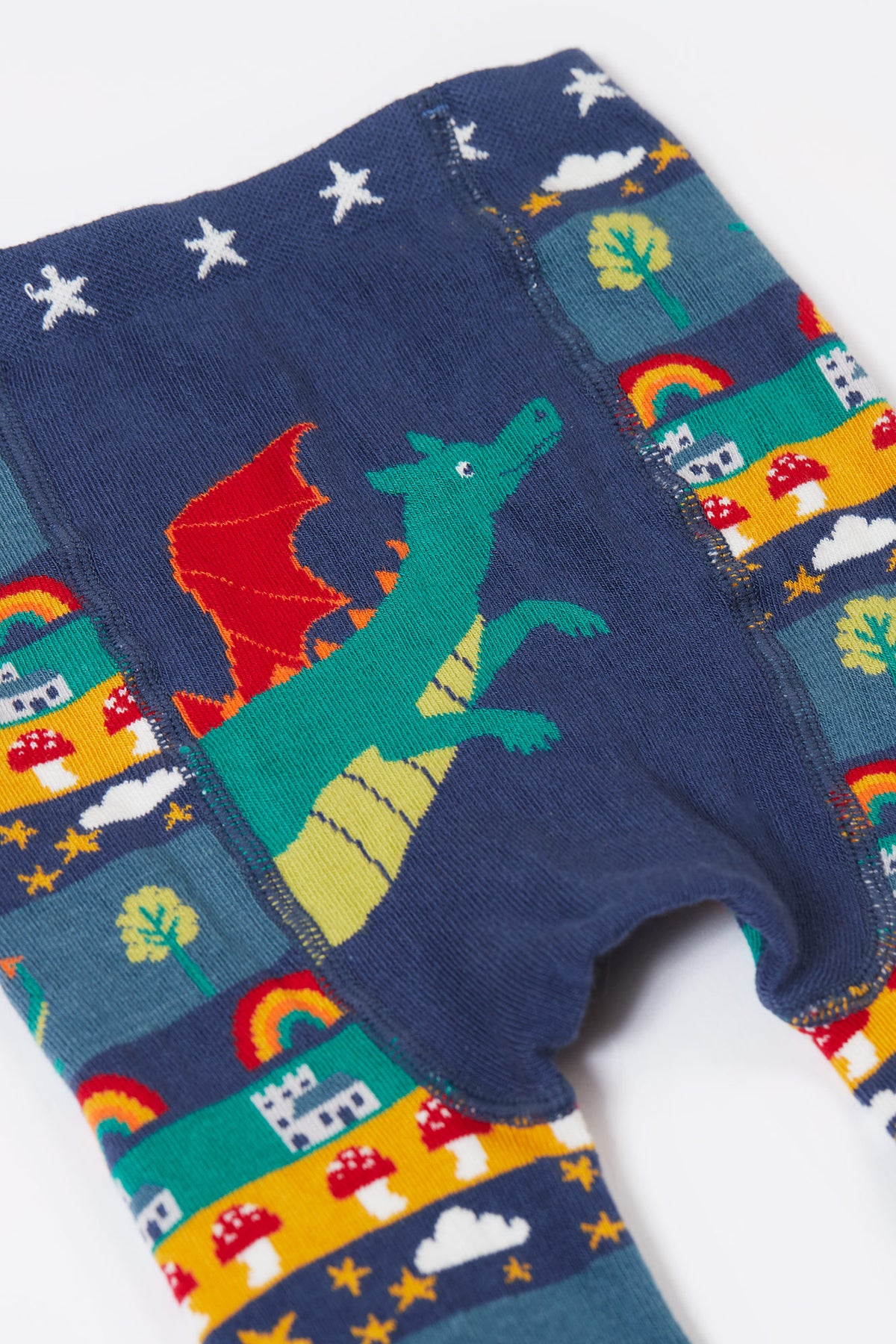 Frugi Infant Knitted Leggings Dragon Fairisle Clothing 0-6M / Multi,6-12M / Multi,1-2YRS / Multi