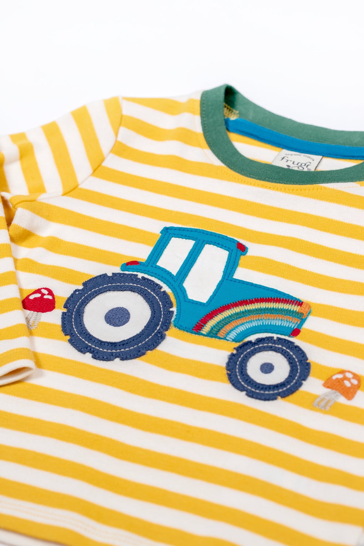 Frugi Infant Orion Top 500063A5bstr Stripe Tractor Clothing 3-6M / Yellow,6-9M / Yellow,9-12M / Yellow,12-18M / Yellow