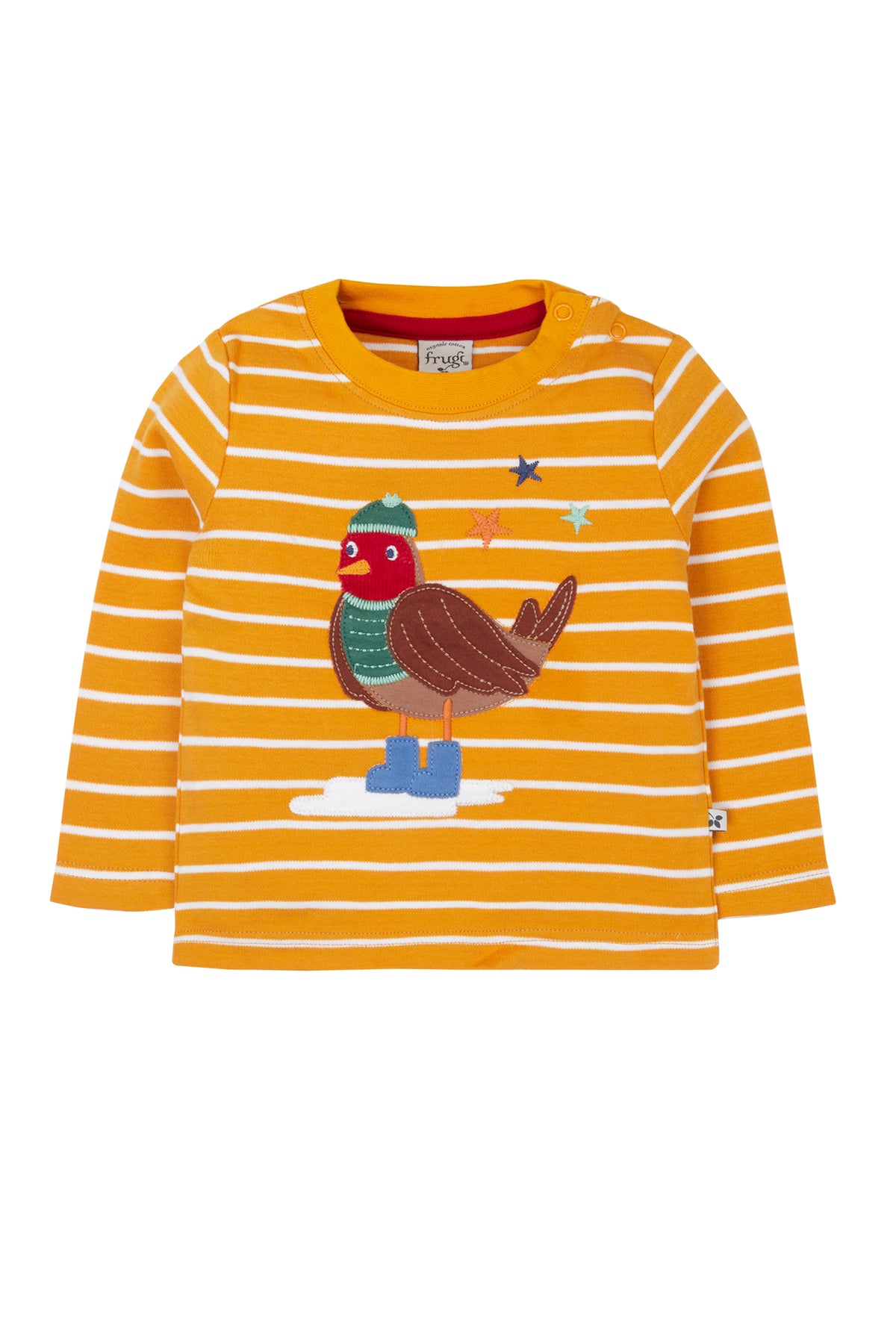 Frugi Discovery Infant T-Shirt Gold Robin Clothing 3-6M / Gold,6-9M / Gold,9-12M / Gold,12-18M / Gold,18-24M / Gold