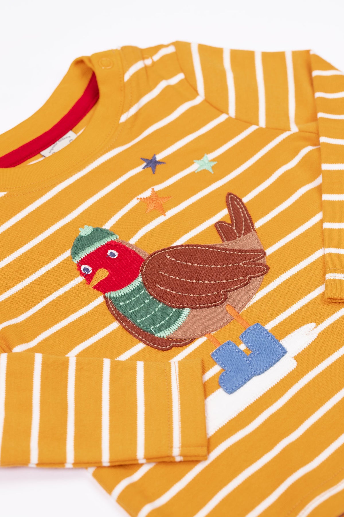 Frugi Discovery Infant T-Shirt Gold Robin Clothing 3-6M / Gold,6-9M / Gold,9-12M / Gold,12-18M / Gold,18-24M / Gold