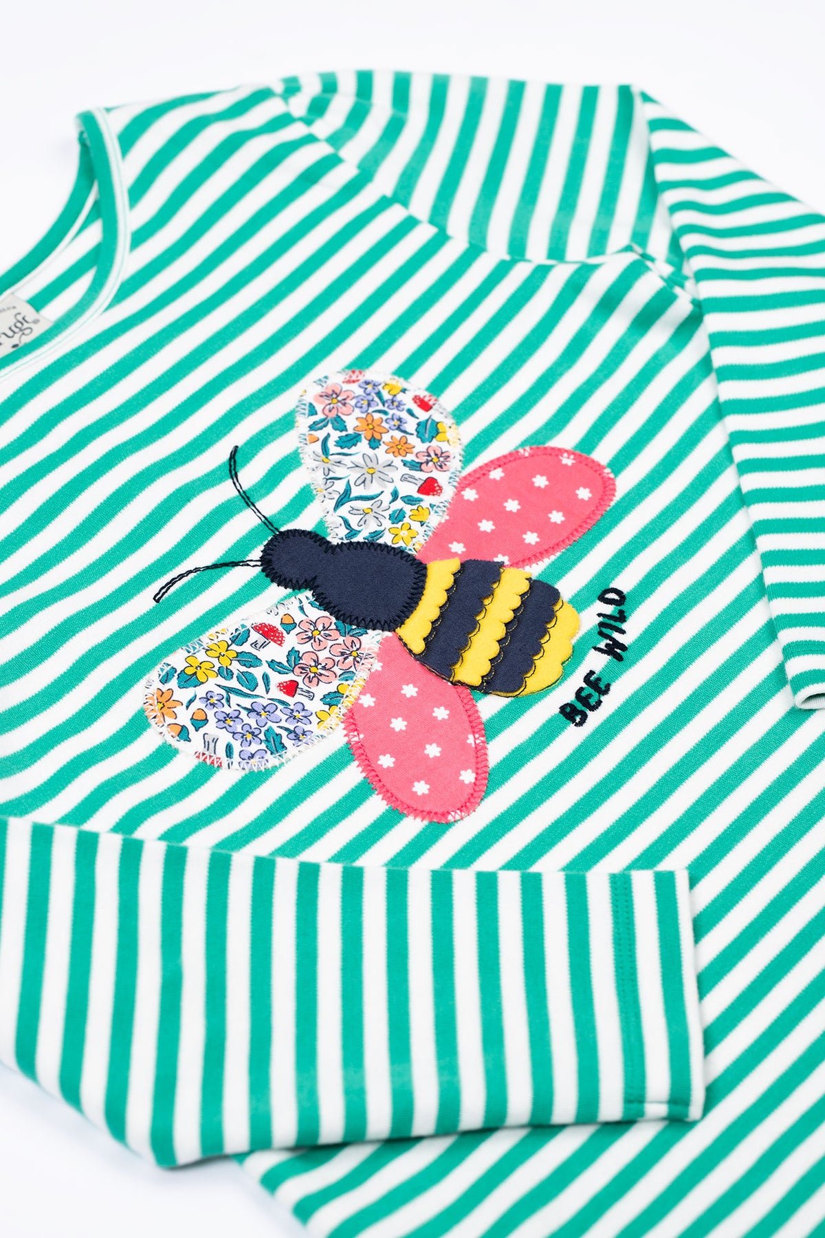 Frugi Theresa Top 501887A5dsbe Stripe Butterfly Clothing 2-3YRS / Jade,3-4YRS / Jade,4-5YRS / Jade,5-6YRS / Jade,6-7YRS / Jade,7-8YRS / Jade