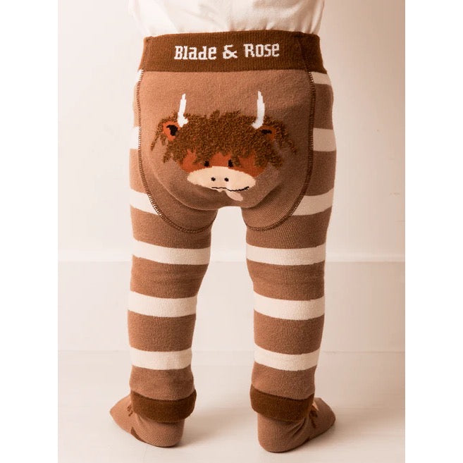 Blade & Rose Hamish Cow Knitted Leggings Natural