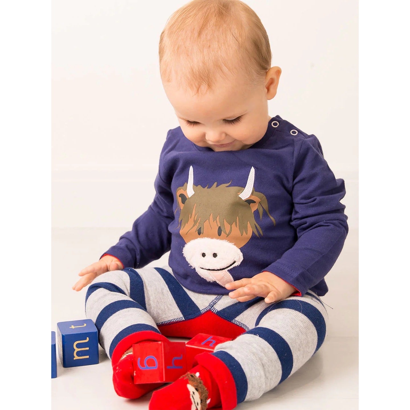 Blade & Rose Highland Cow Infant T-Shirt Aw Clothing 0-6M / Blue,6-12M / Blue,12-24M / Blue