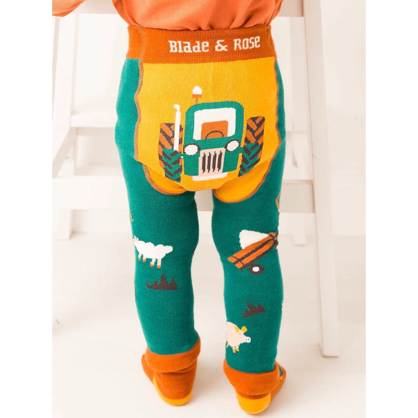 Blade & Rose Rustic Farmyard Infant Knitted Leggings Clothing 0-6M / Green,6-12M / Green,12-24M / Green