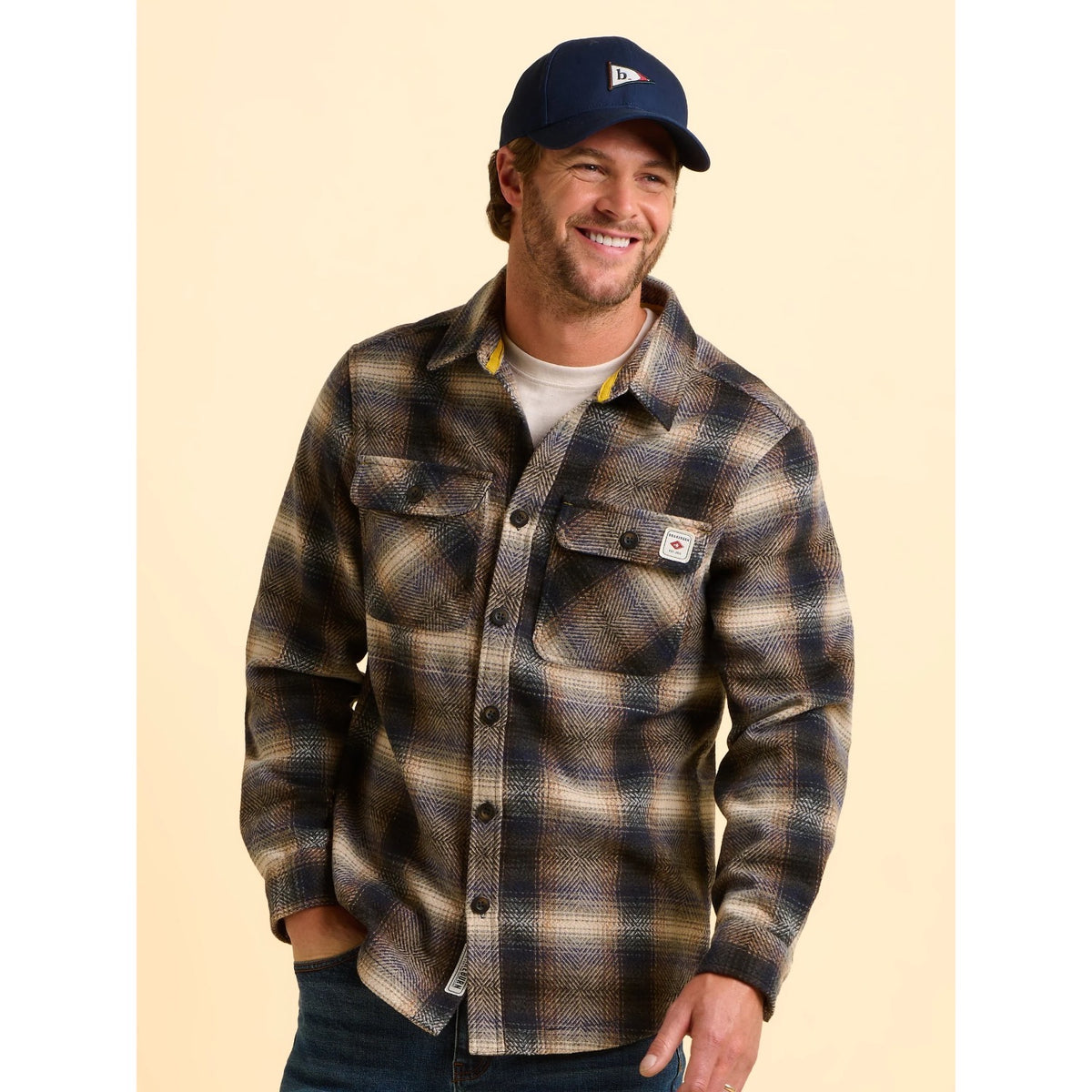 Brakeburn Mens Badbury Check Shirt Bbmsht0013406aw25 Clothing M / Brown,L / Brown,XL / Brown