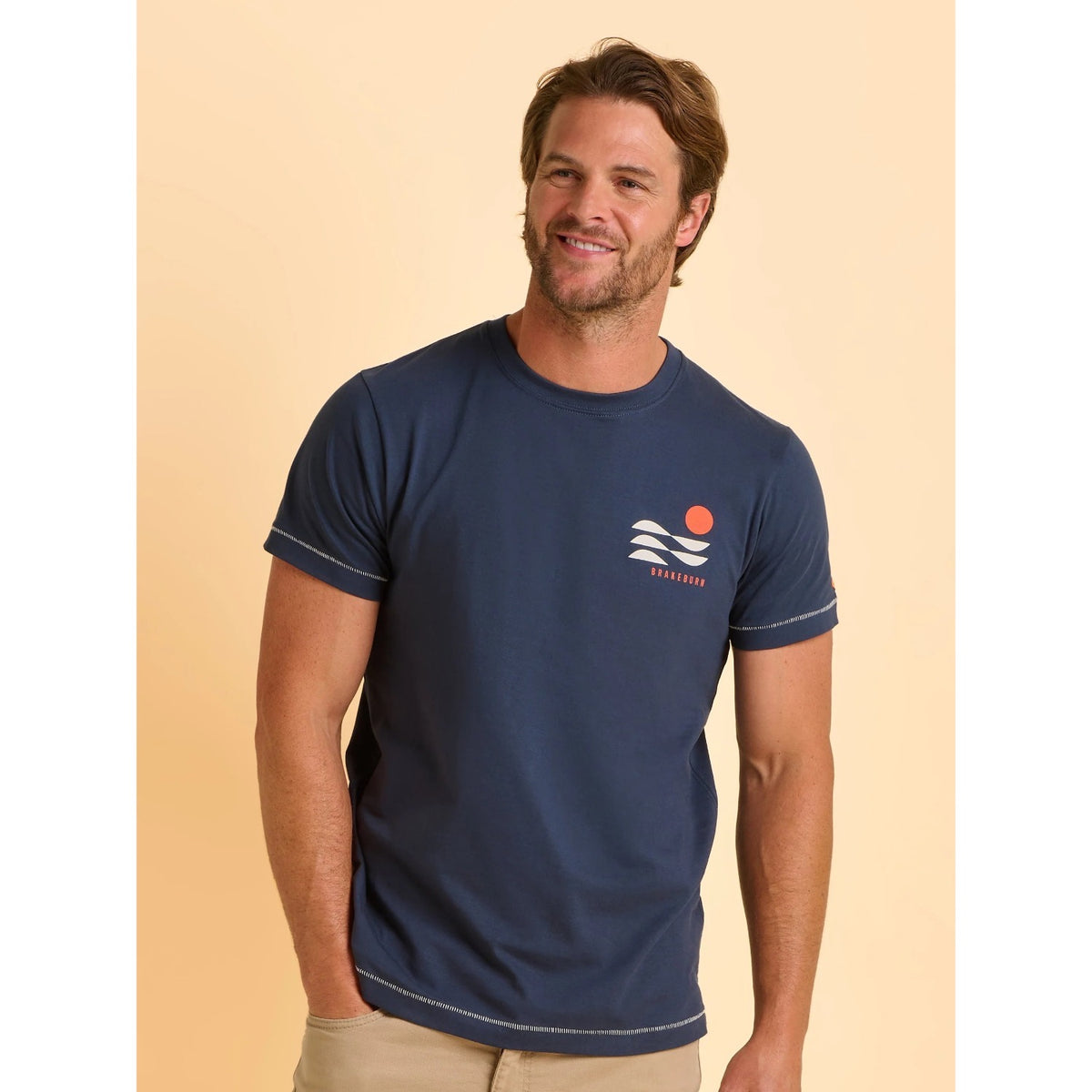 Brakeburn Mens Derrington T-Shirt Navy Clothing S / Navy,M / Navy,L / Navy,XL / Navy,XXL / Navy