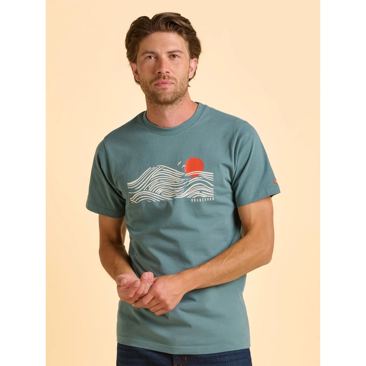 Brakeburn Mens Devenish T-Shirt Seagrass Clothing S / Seagrass,M / Seagrass,L / Seagrass,XL / Seagrass,XXL / Seagrass