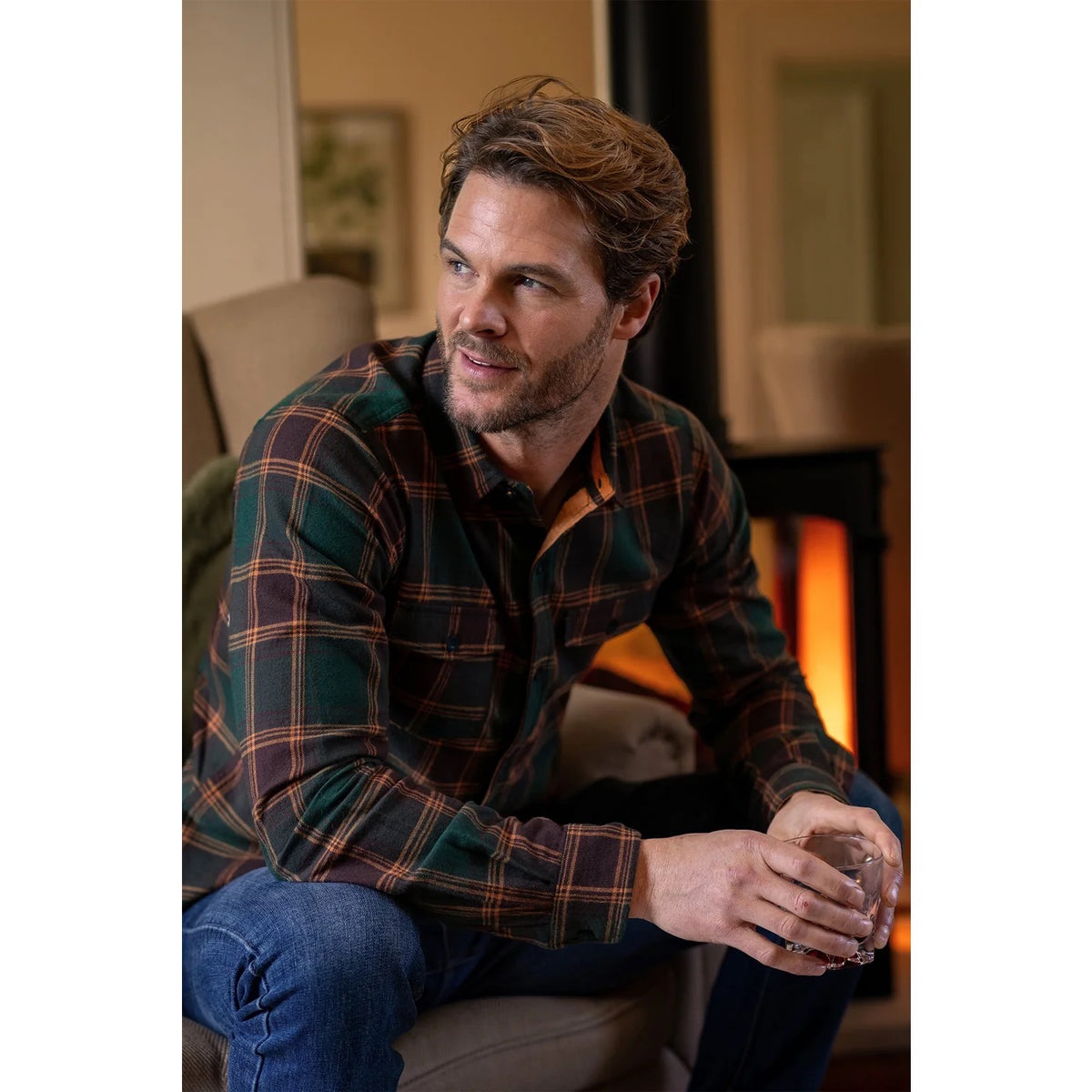 Brakeburn Mens Finsbury Shirt Green Check Clothing S / Green,M / Green,L / Green,XL / Green,XXL / Green