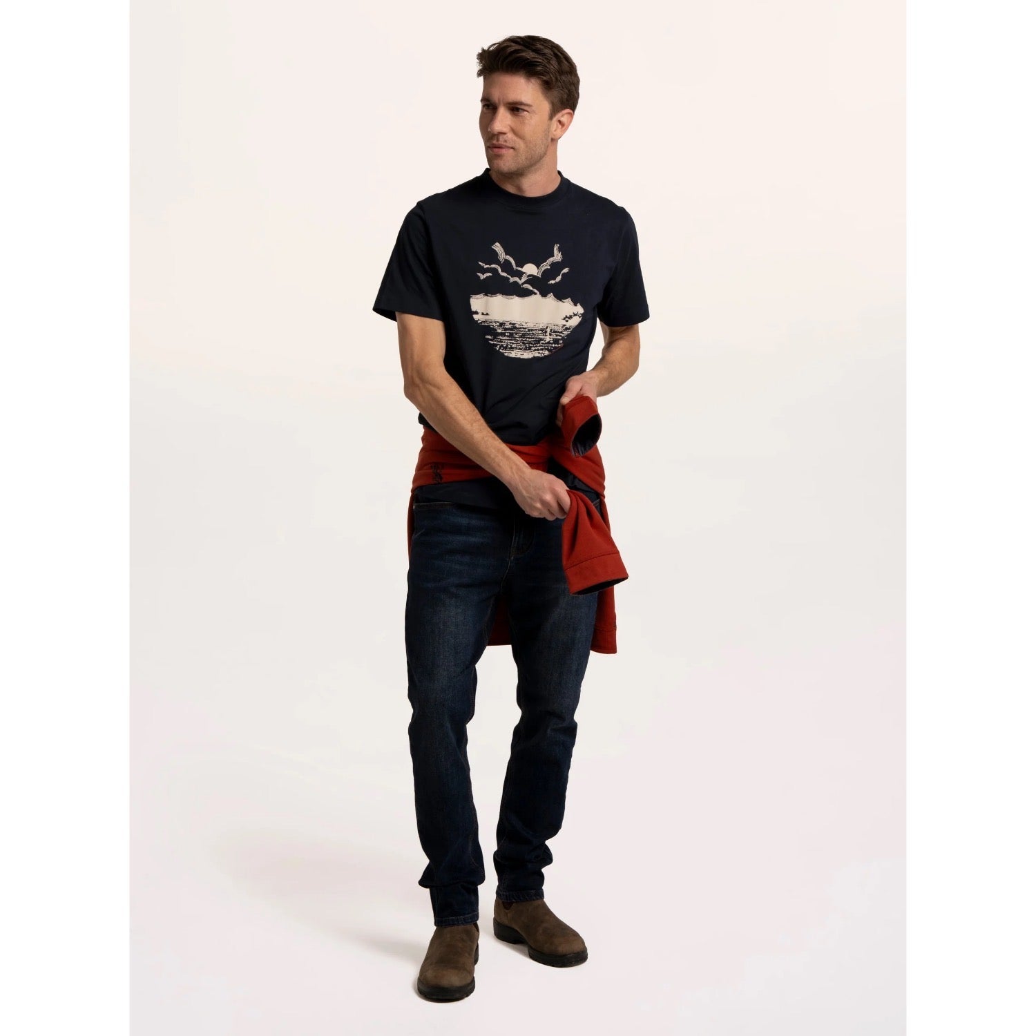 Brakeburn Mens Moorgate Dusk Paddle Board T-Shirt Clothing S / Navy,M / Navy,L / Navy,XL / Navy,XXL / Navy