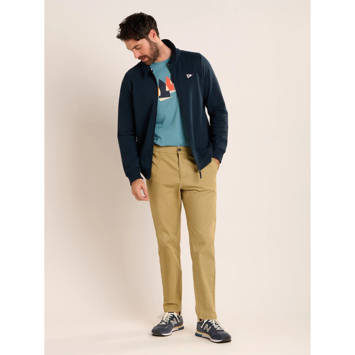 Brakeburn Mens Norborton Chino Trousers Beige