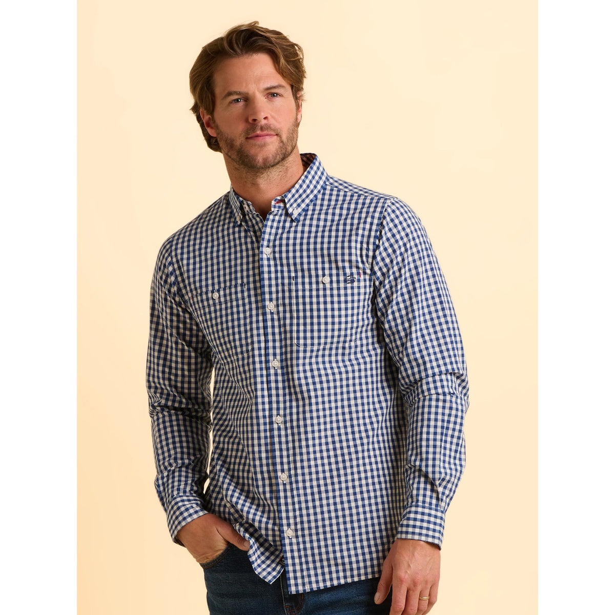 Brakeburn Mens Stalbridge Gingham Shirt Bbmsht0013402 Blue Clothing M / Blue,L / Blue,XL / Blue,XXL / Blue