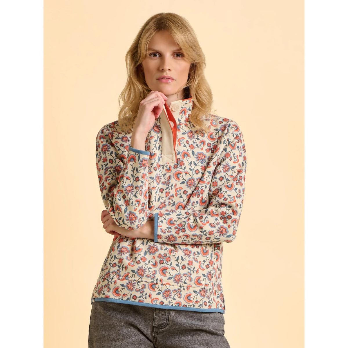 Brakeburn Womens Colehill Quarter Zip Sweatshirt Bblswt0013216aw25 Clothing UK8 / Multi,UK10 / Multi,UK12 / Multi,UK14 / Multi,UK16 / Multi