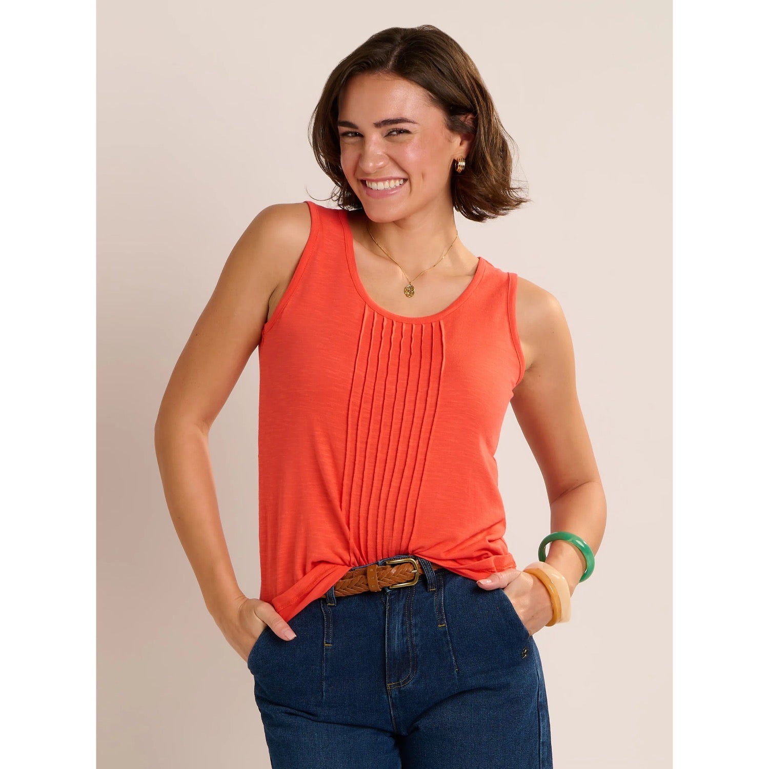 Brakeburn Womens Collina Vest Top Coral