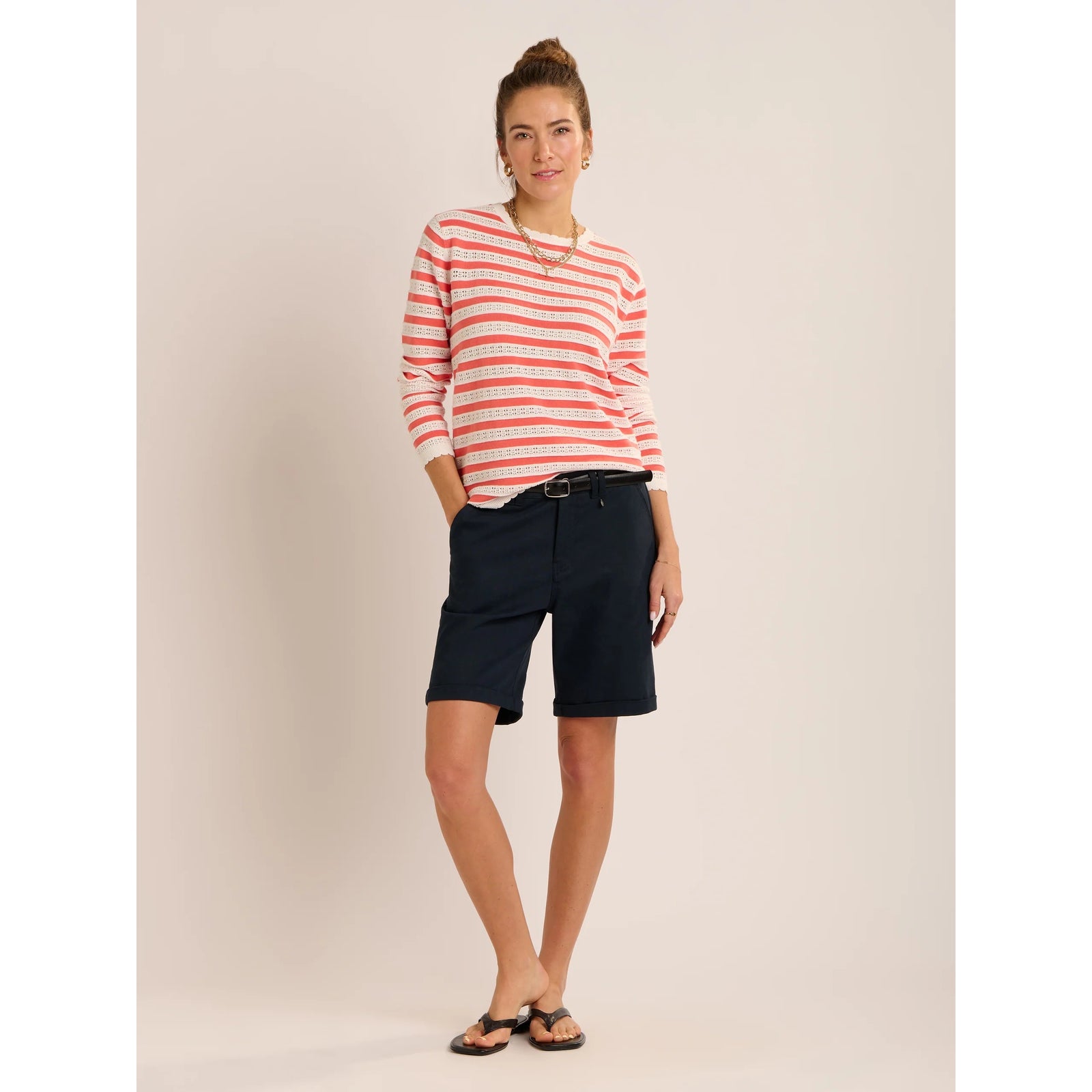 Brakeburn Womens Deena Chino Short Navy Clothing UK8 / Navy,UK10 / Navy,UK12 / Navy,UK14 / Navy,UK16 / Navy