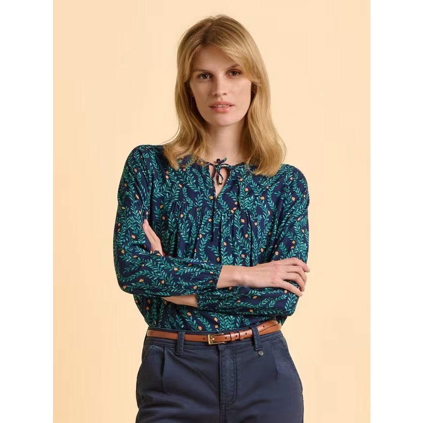 Brakeburn Womens Nanda Blouse Blue Print Clothing UK8 / Blue,UK10 / Blue,UK12 / Blue,UK14 / Blue,UK16 / Blue