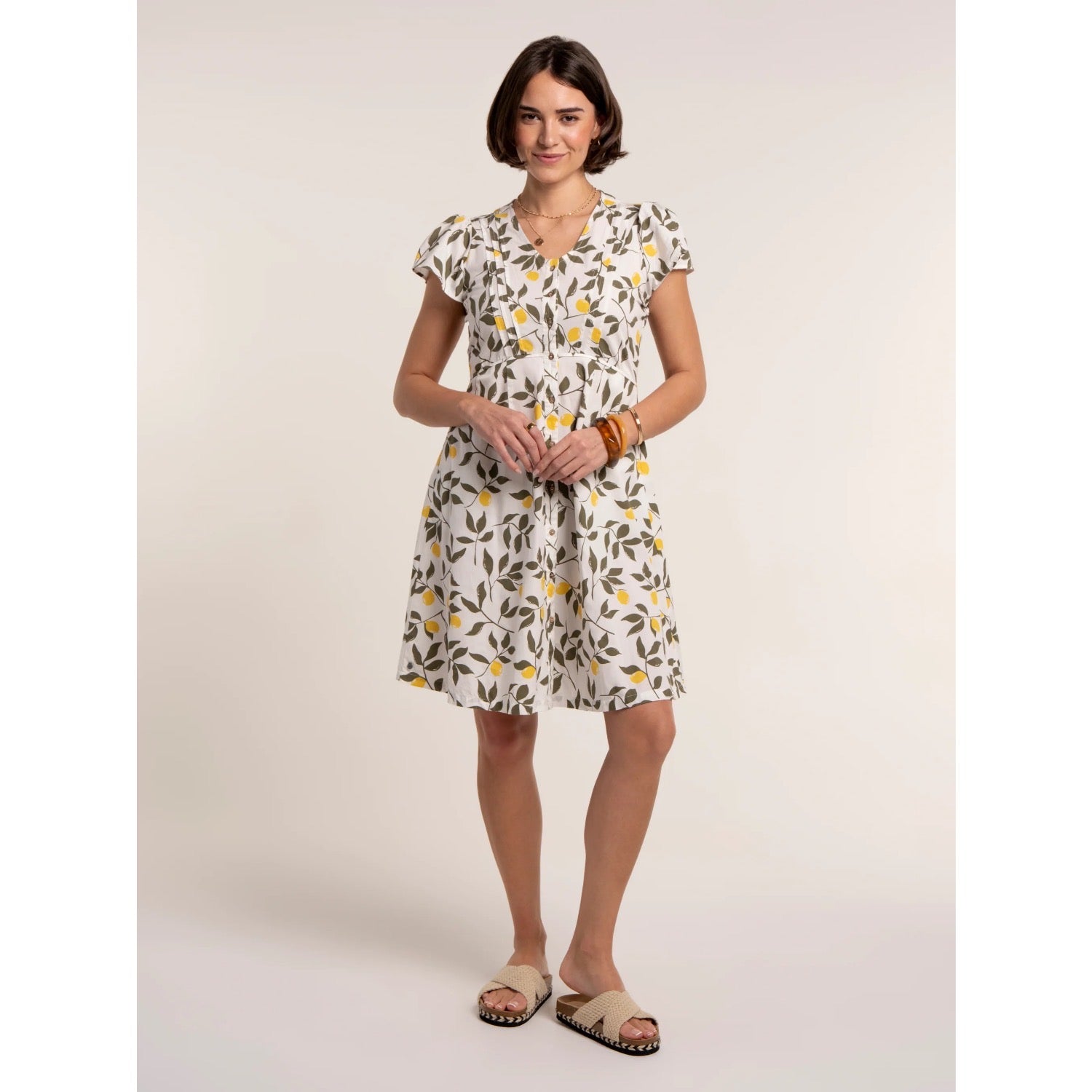 Brakeburn Womens Renata Dress Lemons Print