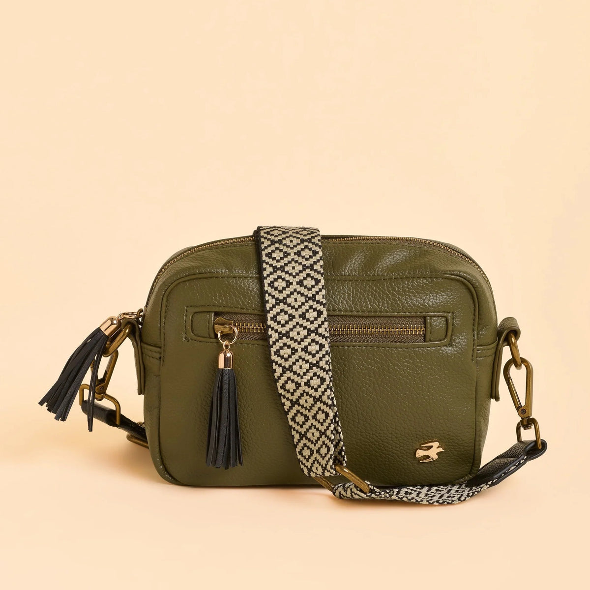 Brakeburn Womens Sierra Box Crossbody Bag Accessories ONE SIZE / Khaki