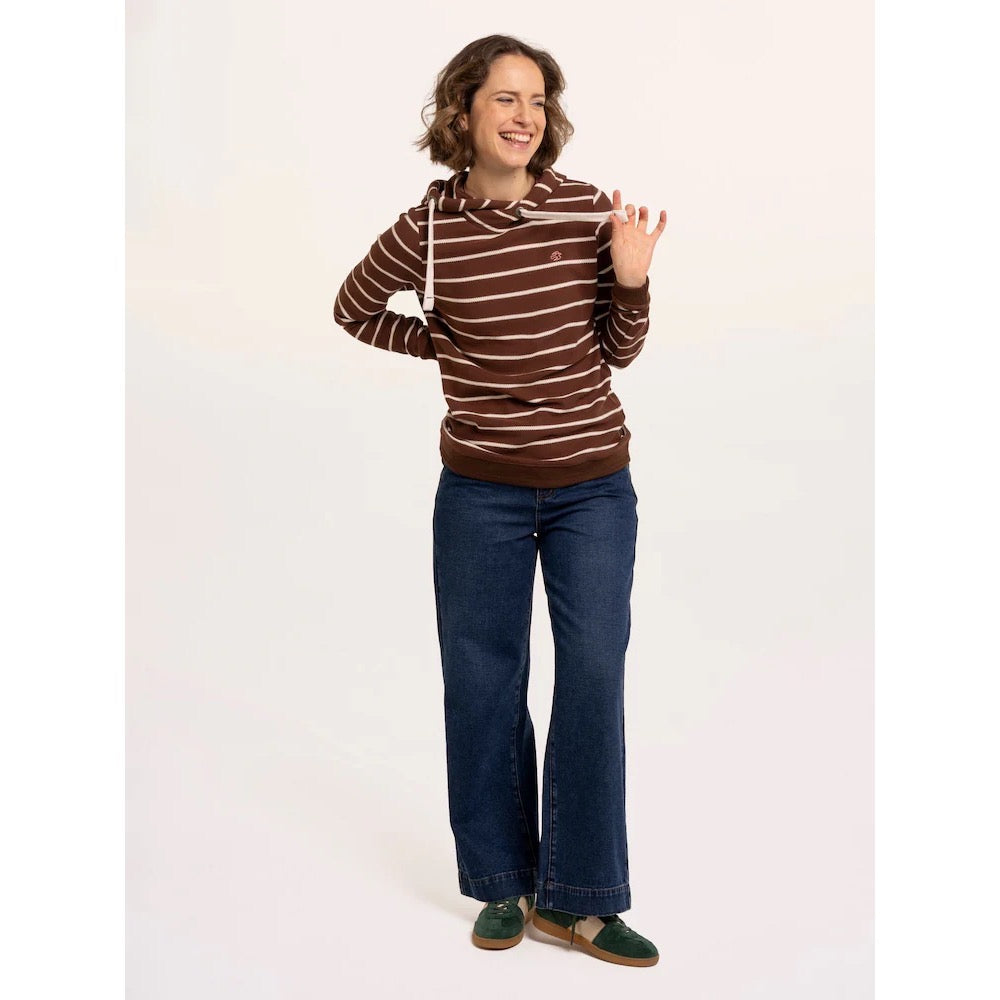 Brakeburn Womens Whitefield Stripe Hooded Sweatshirt