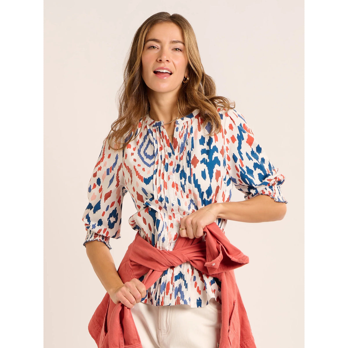 Brakeburn Womens Yuki Ikat Blouse Multi Clothing UK8 / Multi,UK10 / Multi,UK12 / Multi,UK14 / Multi,UK16 / Multi