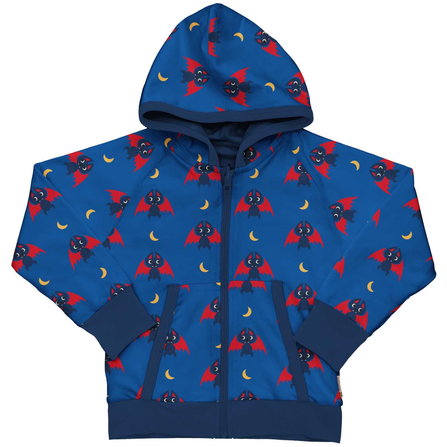 Maxomorra Bat Reversible Hoodie Aw24 Clothing 3-4YRS / Blue,4-5YRS / Blue,5-6YRS / Blue,7-8YRS / Blue