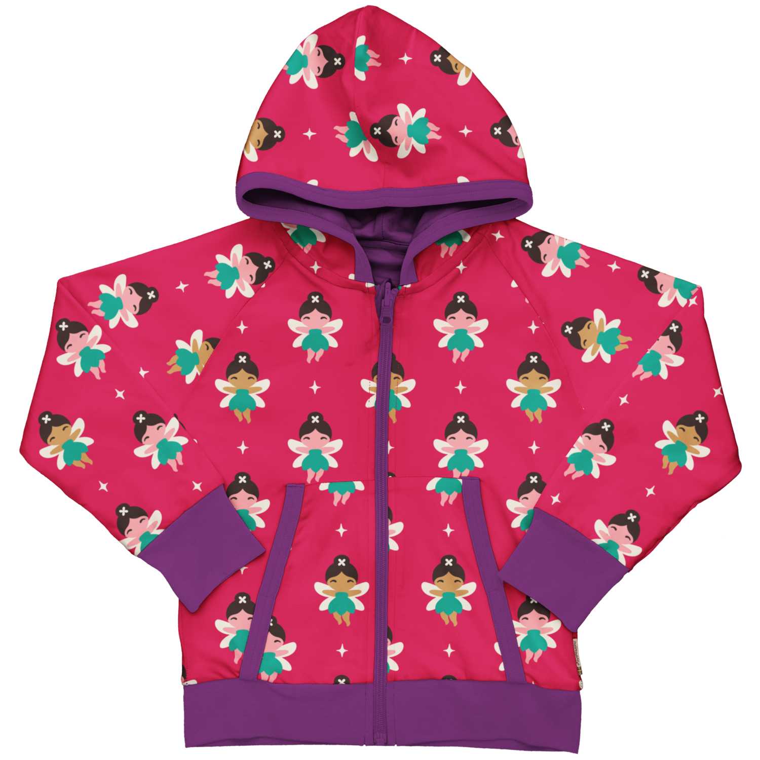 Maxomorra Fairy Reversible Hooded Cardigan Aw24 Clothing 3-4YRS / Fuchsia,4-5YRS / Fuchsia,5-6YRS / Fuchsia,7-8YRS / Fuchsia