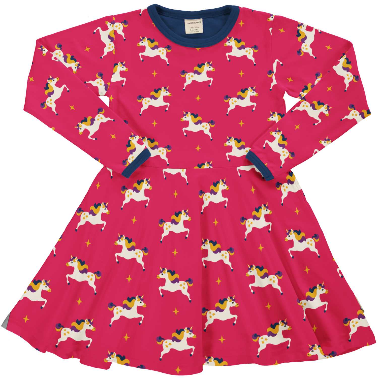 Maxomorra Unicorn Aw24 Circle Dress Fuchsia Clothing 3-4YRS / Fuchsia,4-5YRS / Fuchsia,5-6YRS / Fuchsia,7-8YRS / Fuchsia